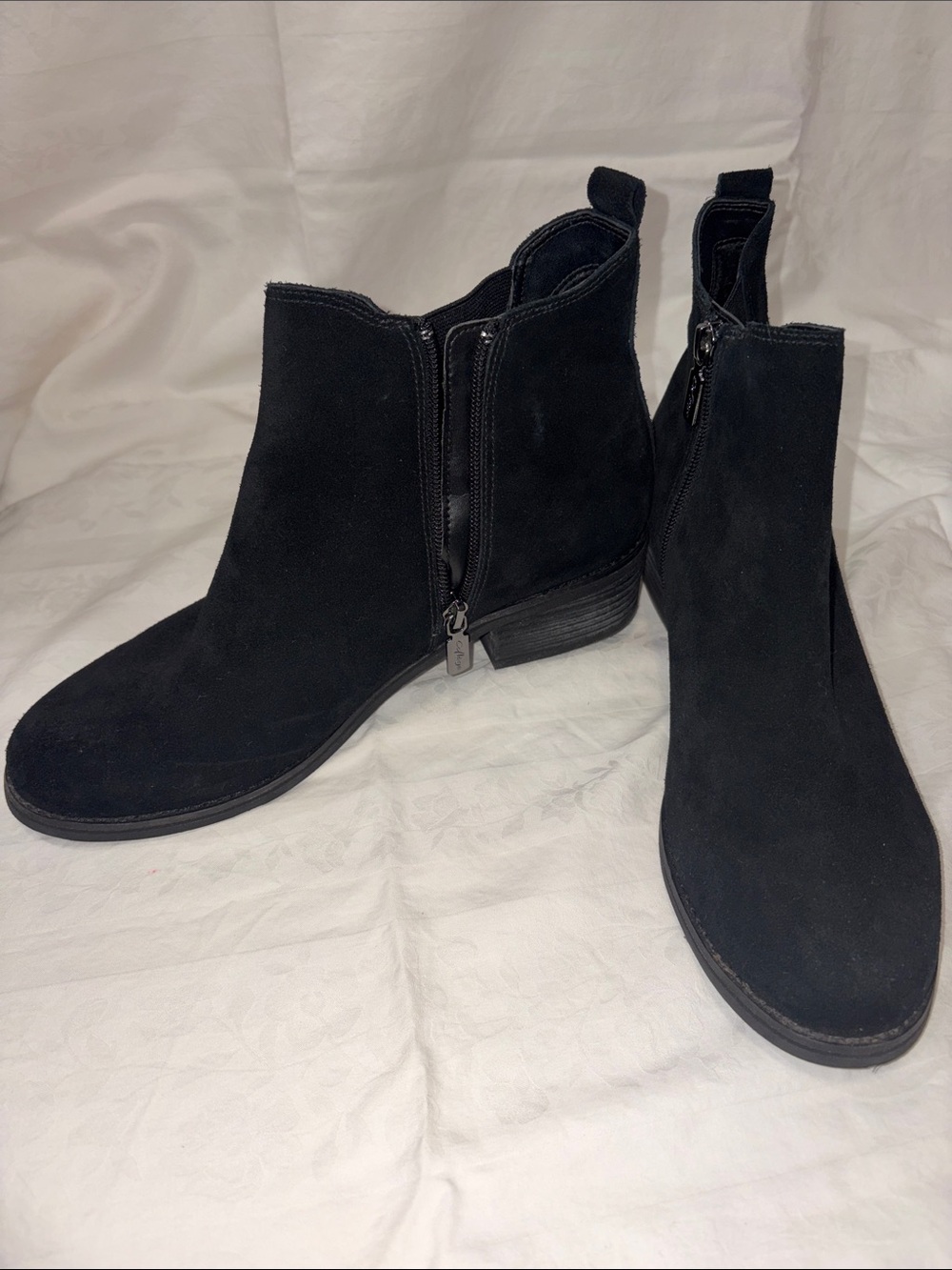 Black Suede Side-Zip Ankle Booties